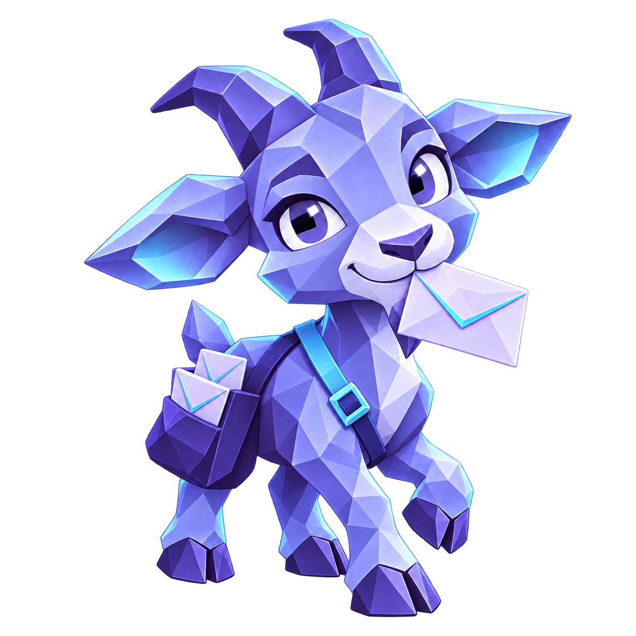 Byte delivering an envelope with his little mail satchel
