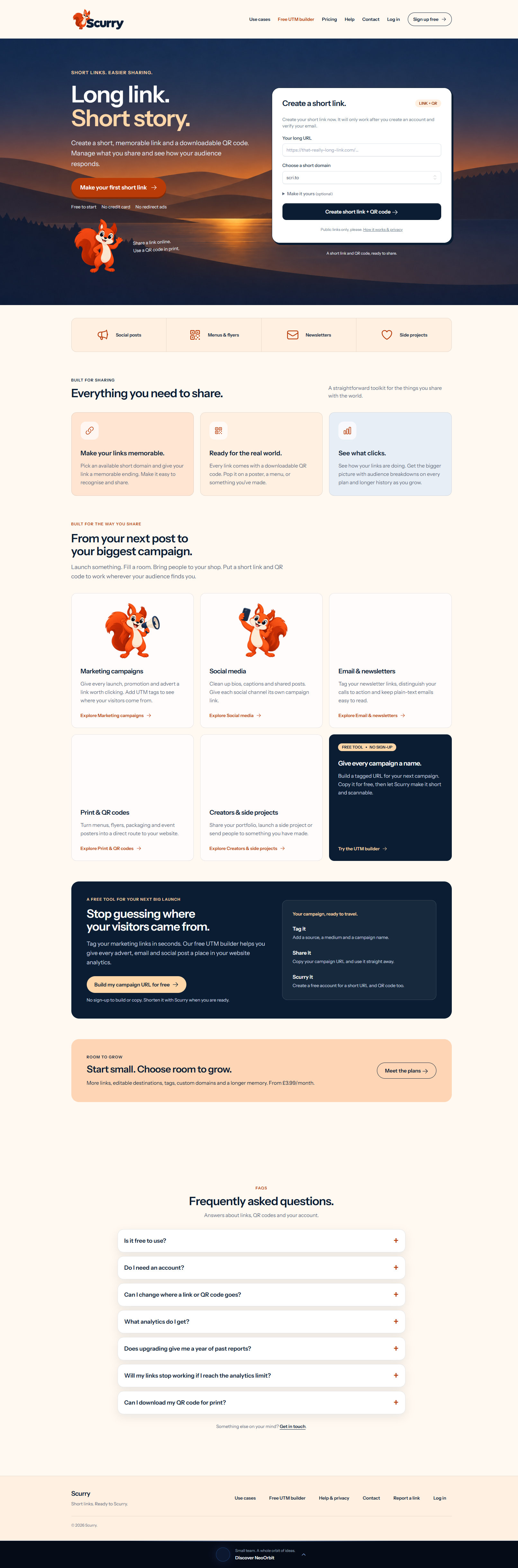 Scurry website screenshot